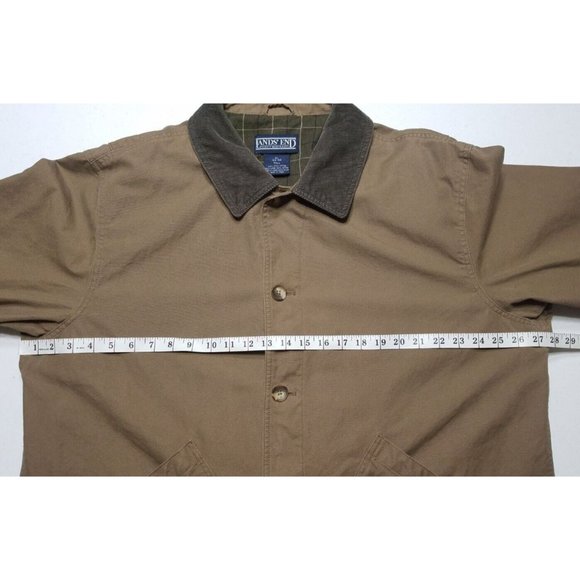 Lands' End Flannel Lined Brown Canvas Chore Field Jacket Coat Men's Size XL Tall - Picture 9 of 16